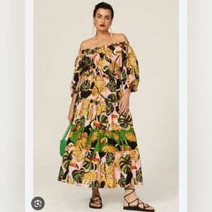 FARM Rio Toucananas Tiered Maxi Dress